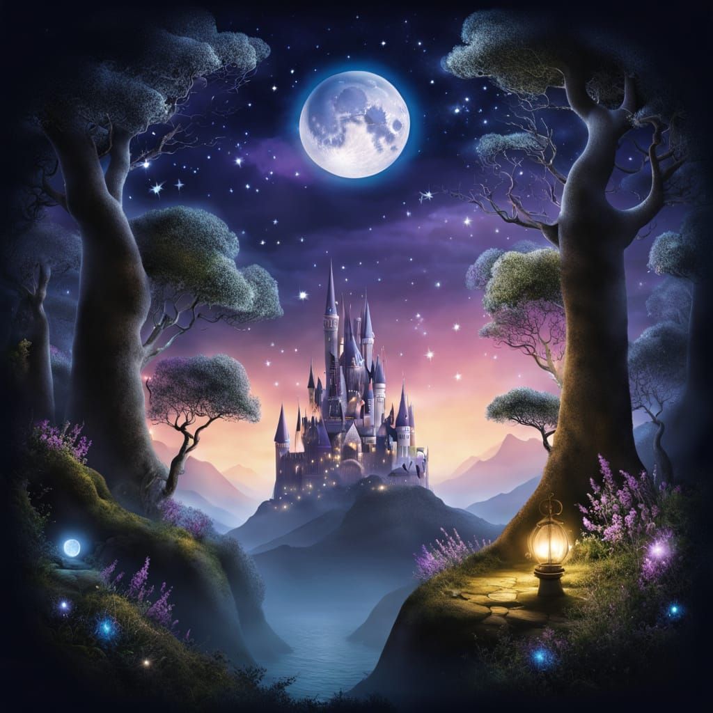 Enchanted World Where the Moon Disappears