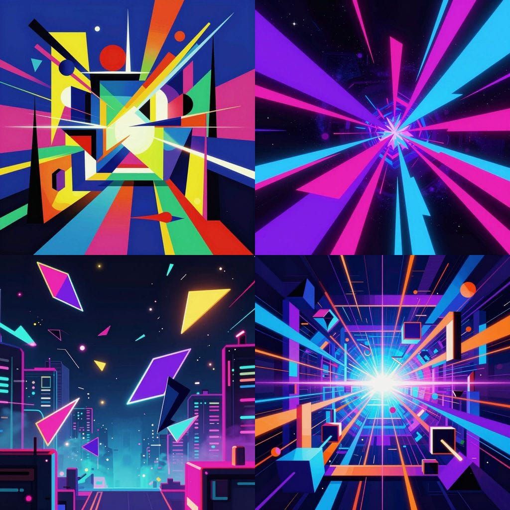Geometry Dash Game Level Rendered in Vibrant Style