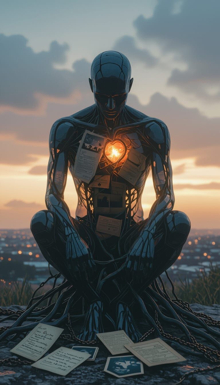 Ethereal Figure Amidst Twilight of Loss