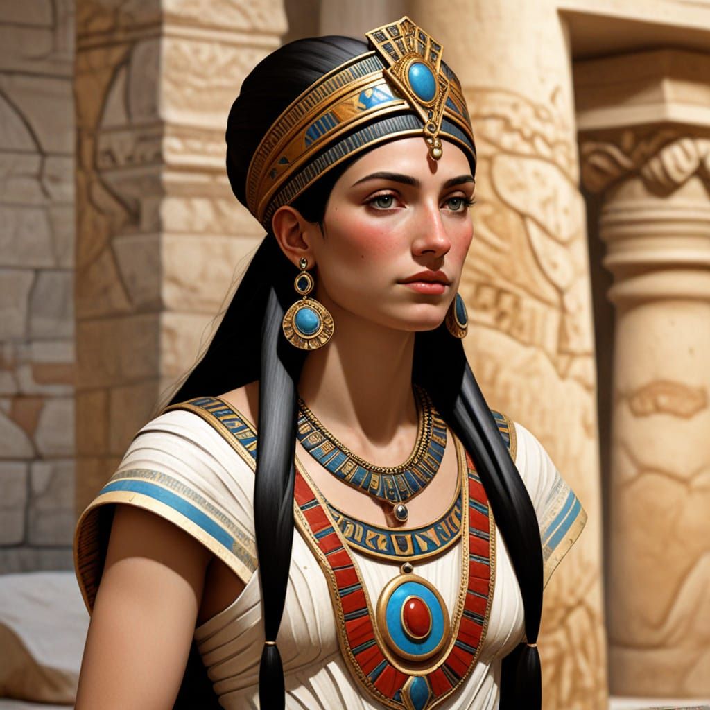 Hyperrealistic Ancient Priestess from Knossos