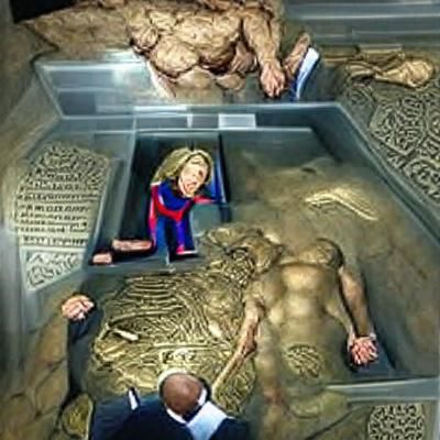 Hillary Clinton and Gilgamesh in Resurrection Chamber