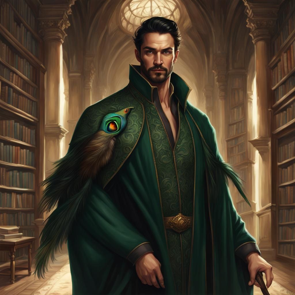 Lavish Portrait of a Handsome Man in Art Nouveau Style