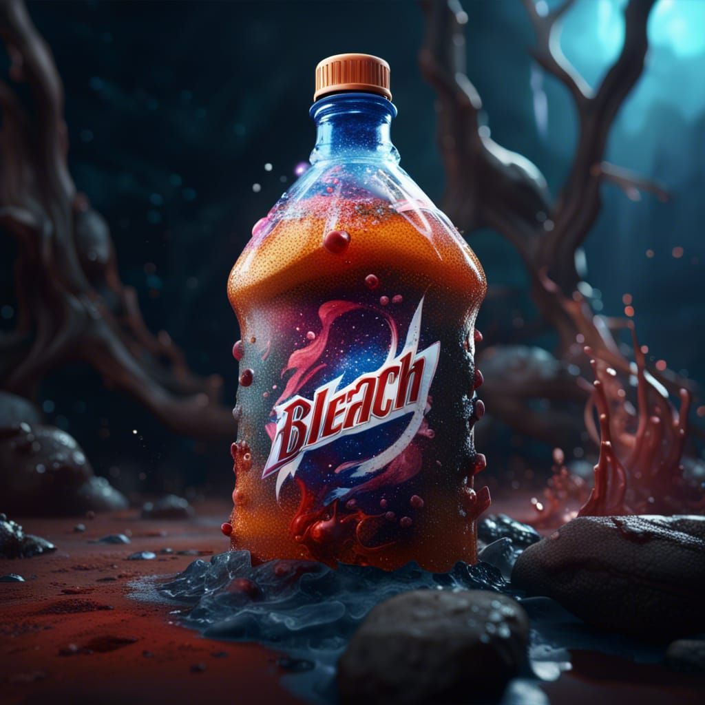 Detailed Matte Painting of a Bleach Bottle