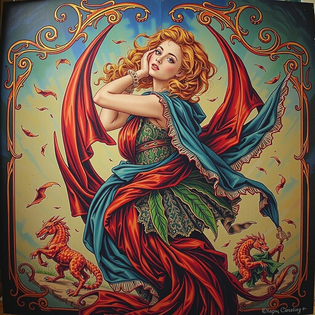 Abstract Swirls of Intense Red Hues