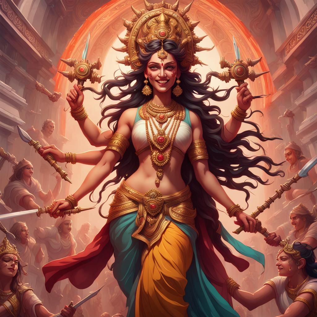 Smiling Goddess Durga
