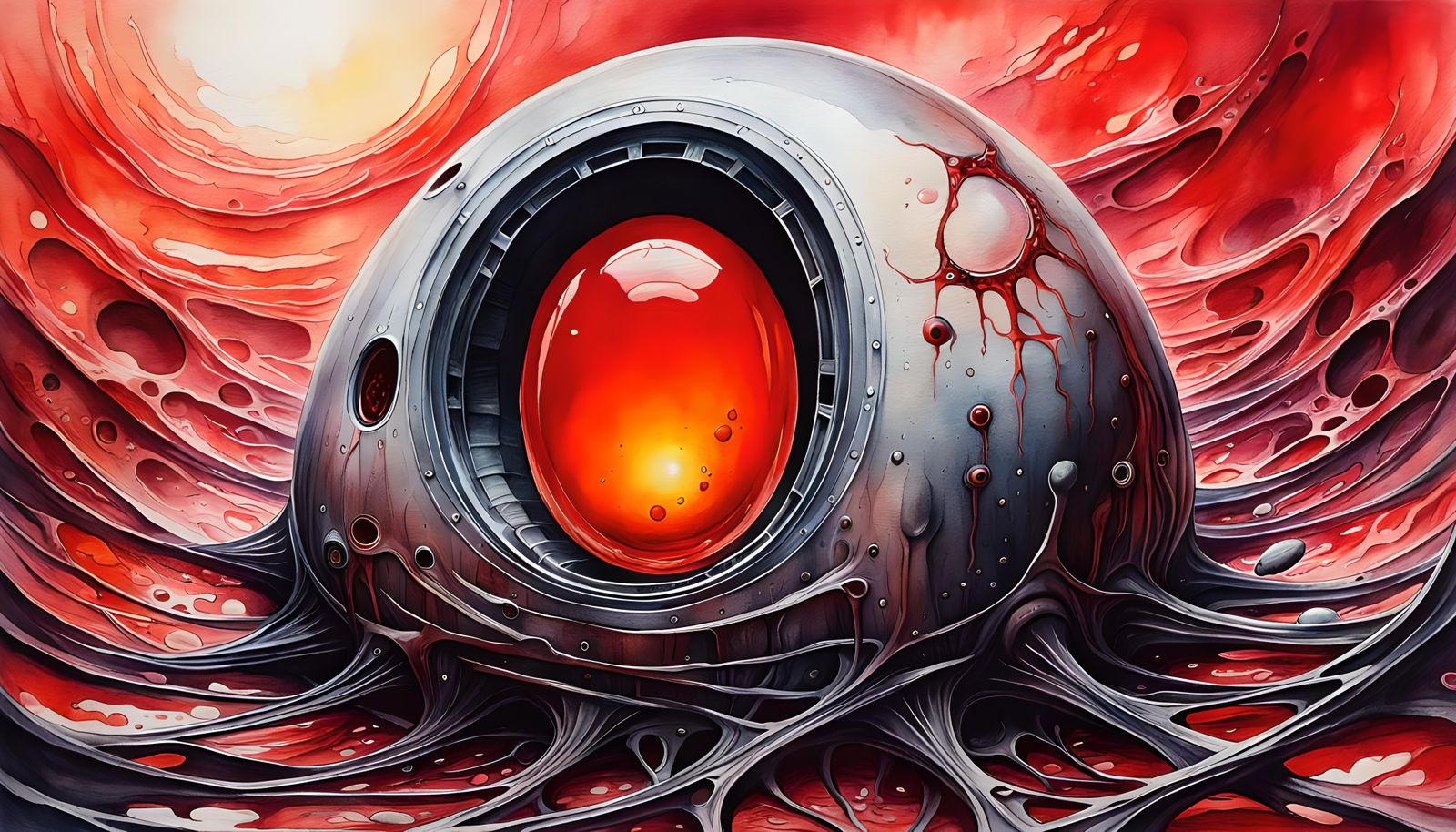 Nightmarish Alien Egg Chamber in Horror Style