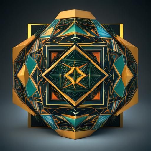 Geometric Cubist Figure in Vibrant Colors