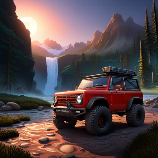 Preppy Bronco Wildtrack in Detailed Matte Painting Style