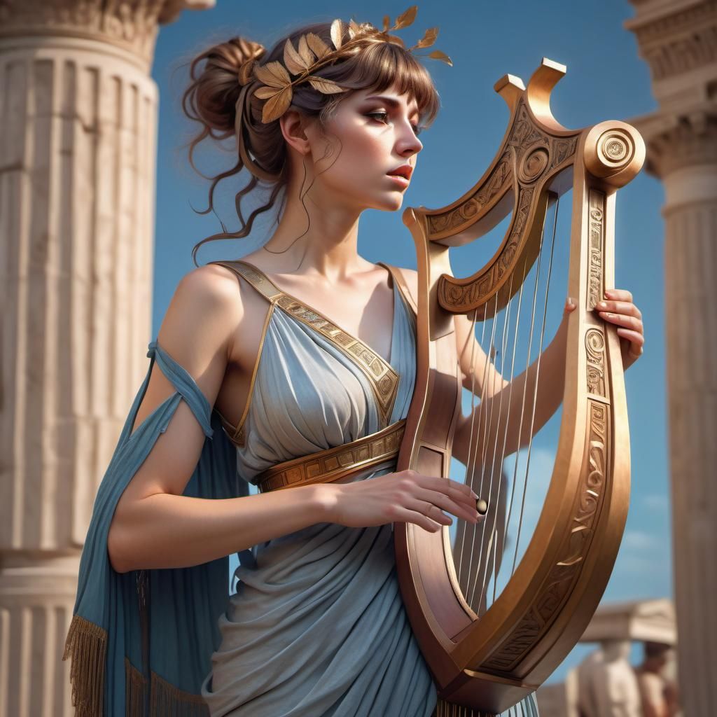 Woman playing a apollo lyre