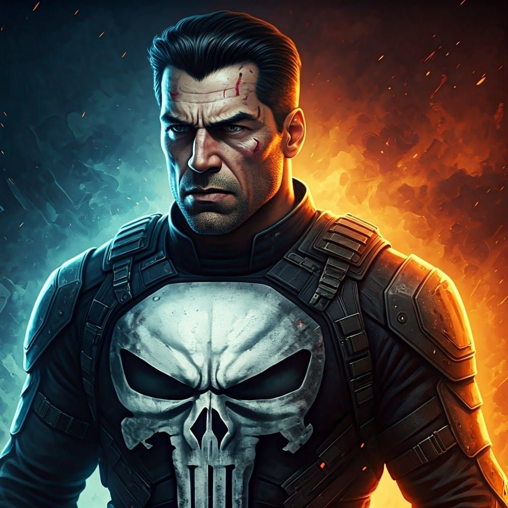 Hyperrealistic Punisher in Tactical Suit