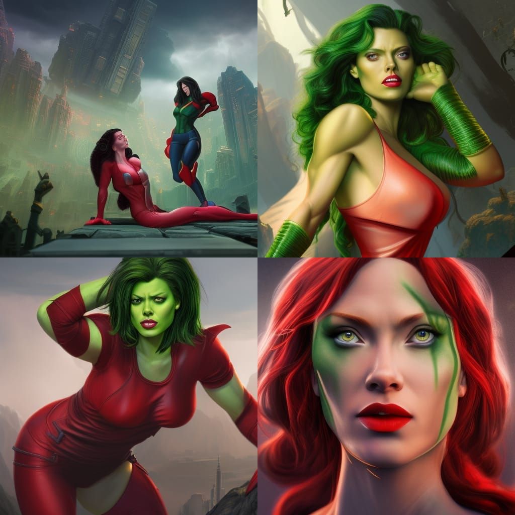 She-Hulk Detailed Matte Painting in Unreal Engine