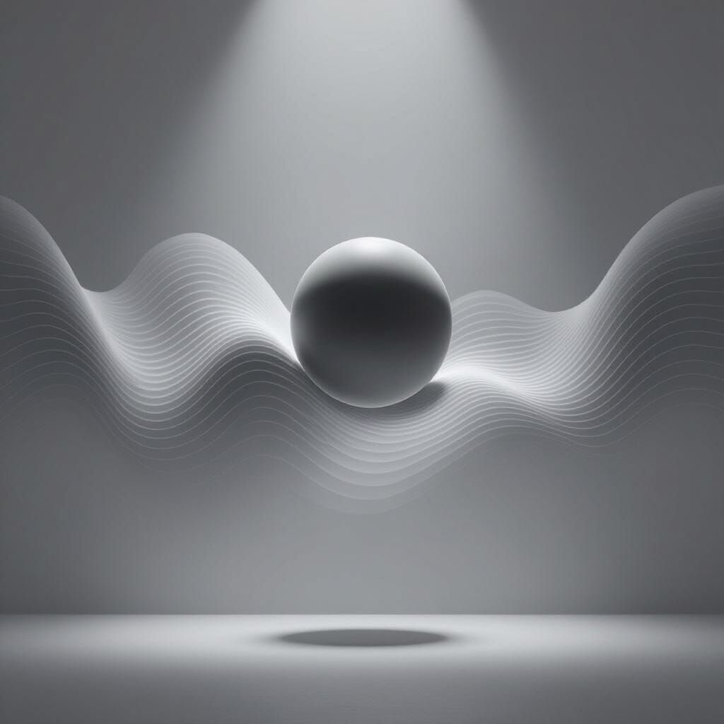 Grayscale Sphere Shadow Wave Pattern on Wall