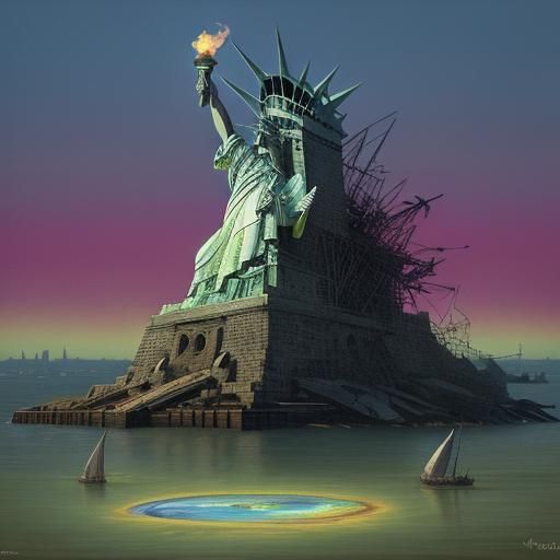 Statue of Liberty as Possum in Surrealist Art