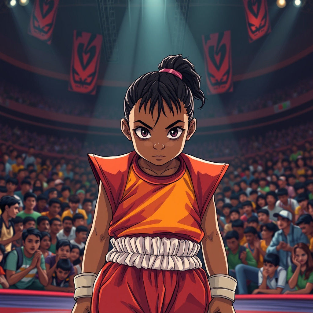 Malawi Girl Fighter in Manga Tournament Arena