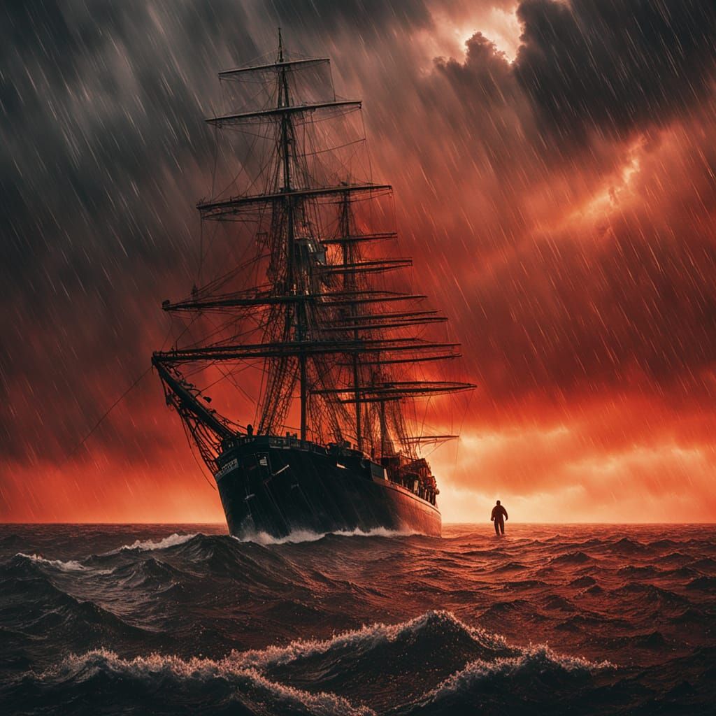 Stormy Seascape in Greg Rutkowski's Cinematic Style