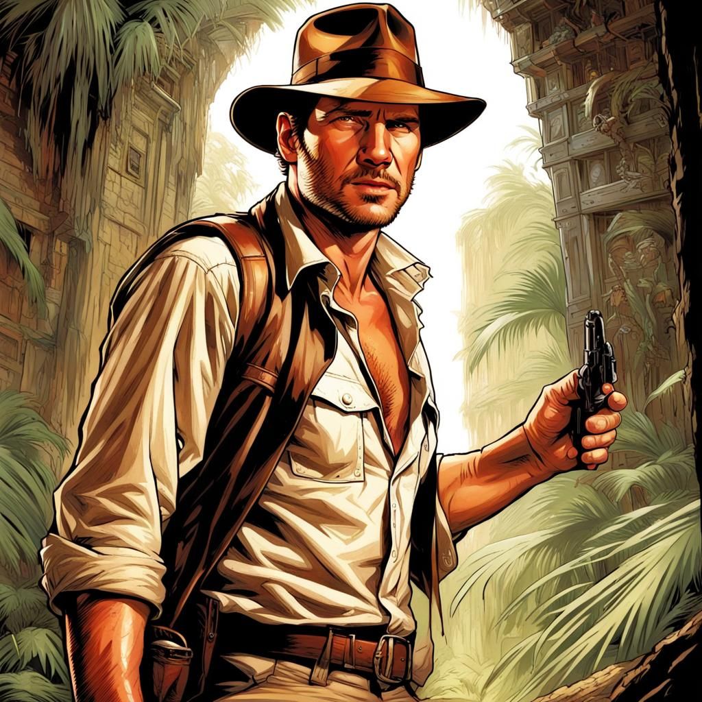 Indiana Jones Comic Book Art Illustration