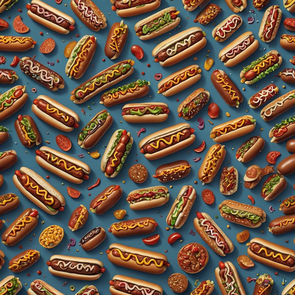 Fantastical Hotdog Matte Painting in Deep Color