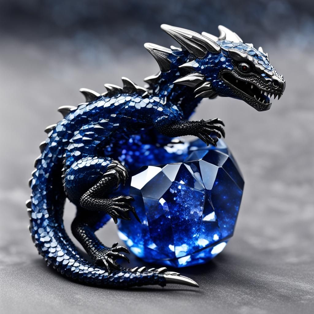 Sapphire Crystal Venomous Baby Dragon