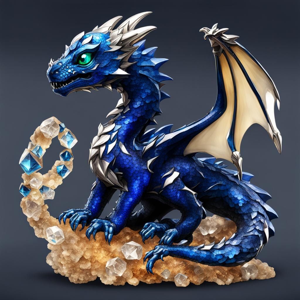 Sapphire Crystal Venomous Baby Dragon