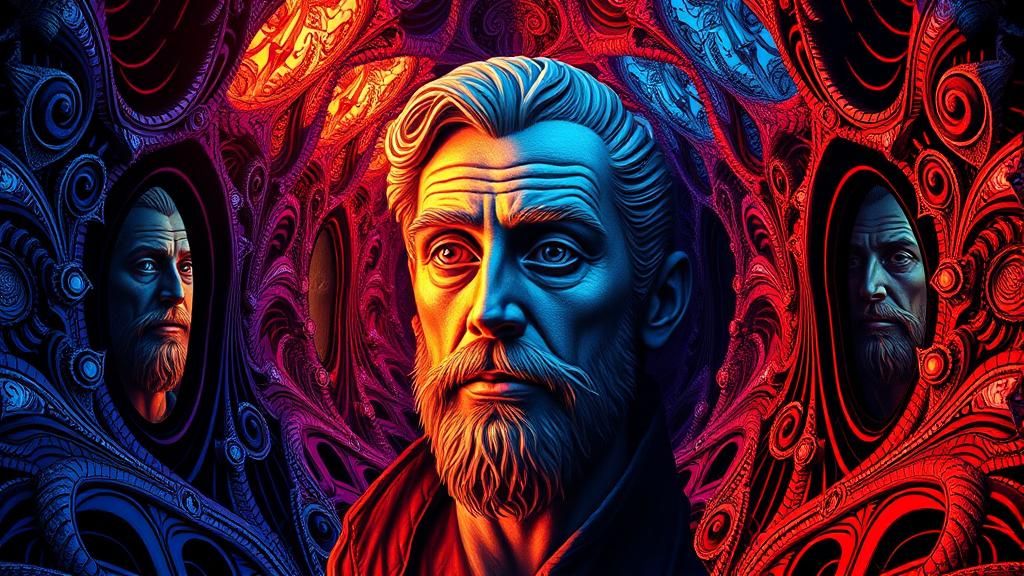 Surreal Fantasy Portrait in MC Escher Style