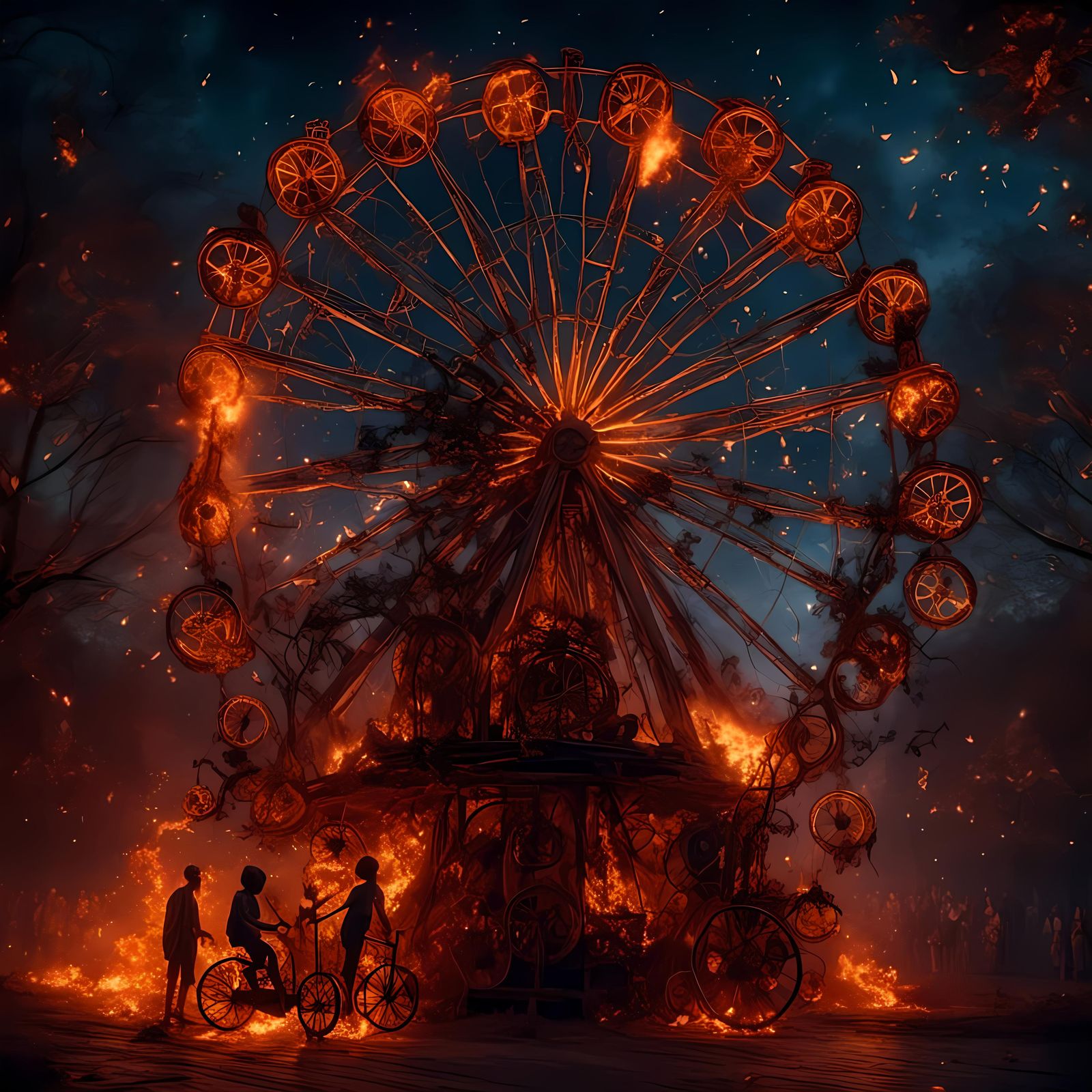A Ferris Wheel Aflame