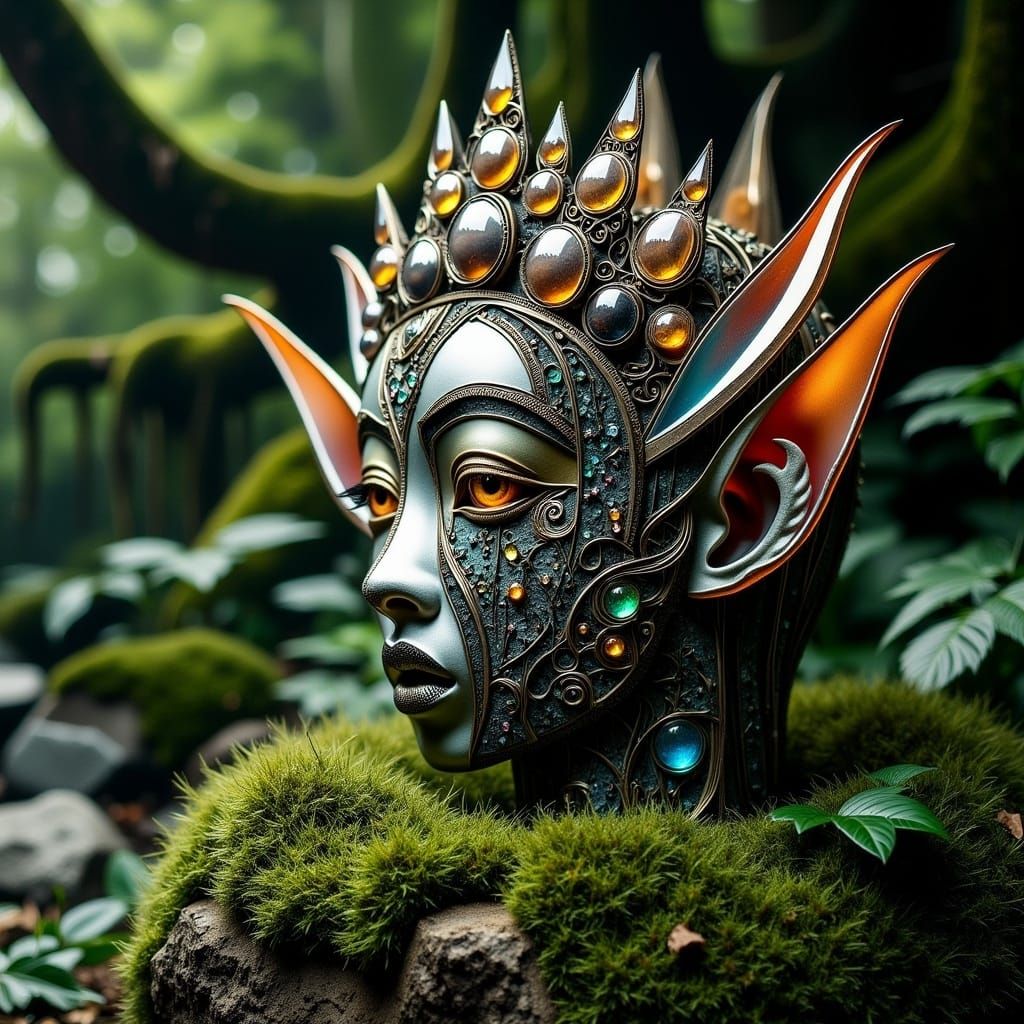 Elven Crown with Gems in Forest
