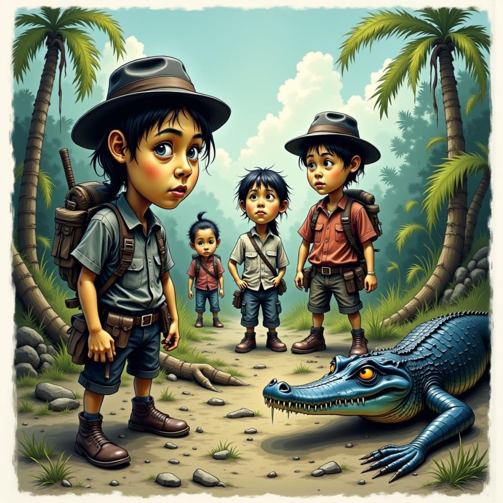 Political Cartoon: Migrants Confront Alligators