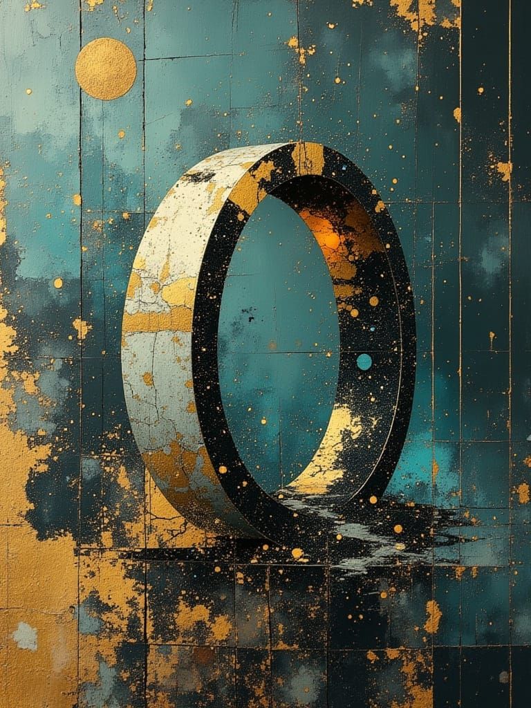 Intricate Sci-Fi City Encased in Resin Ring
