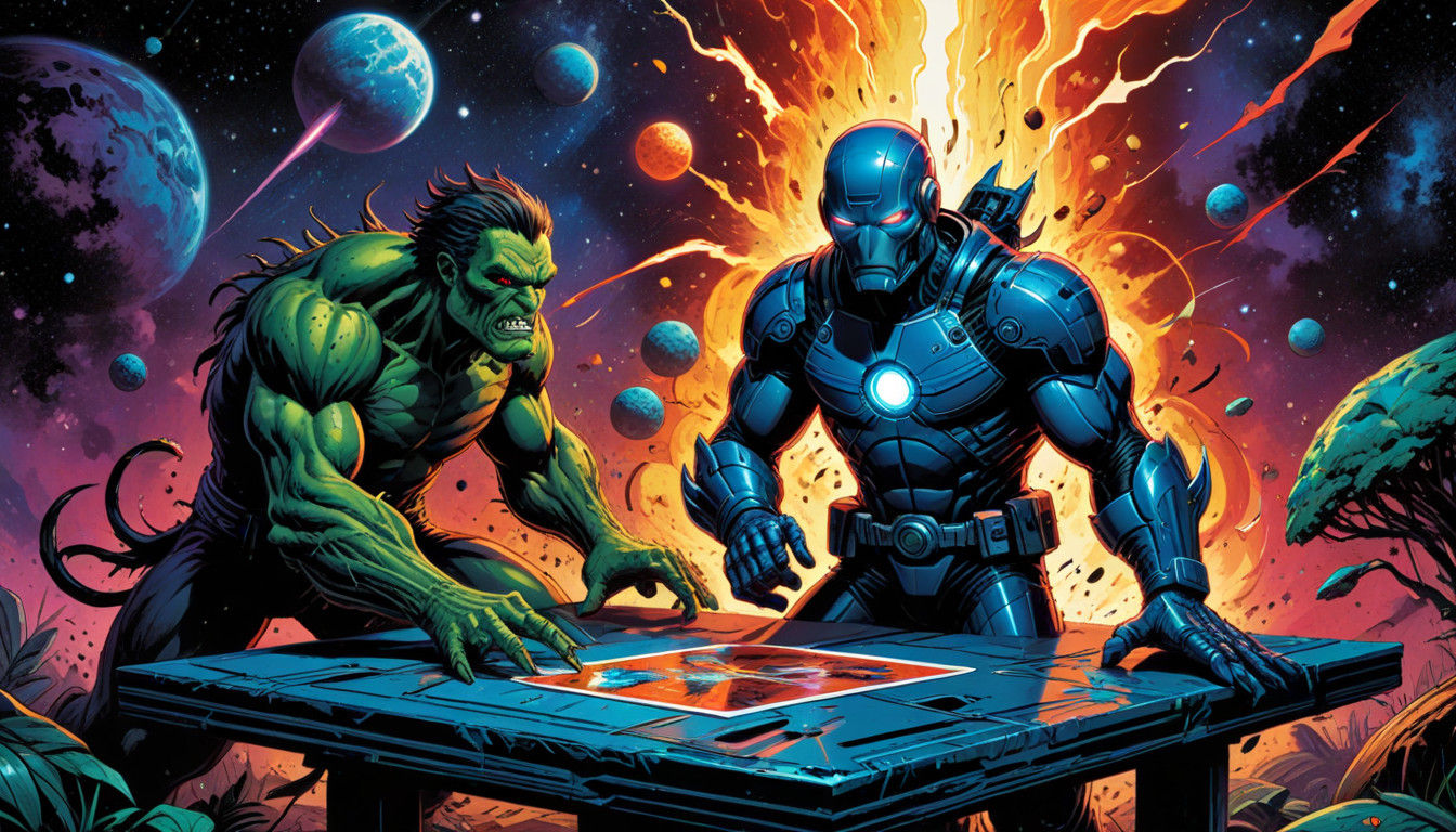 Vibrant Comic Book Cover in Dynamic Digital Painting Style