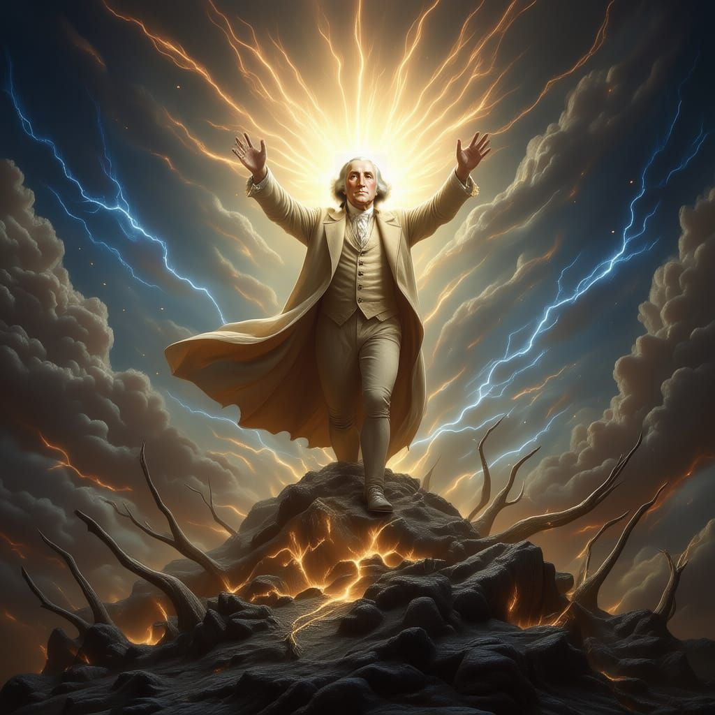 George Washington Ascends to Divinity on Cloud