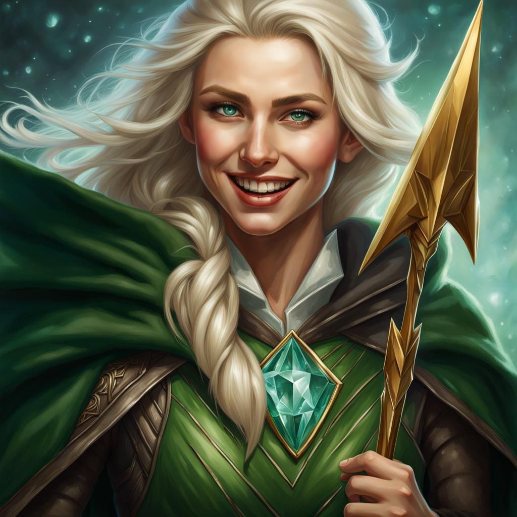 Half-Elf Arcane Trickster Portrait in Hyperrealism