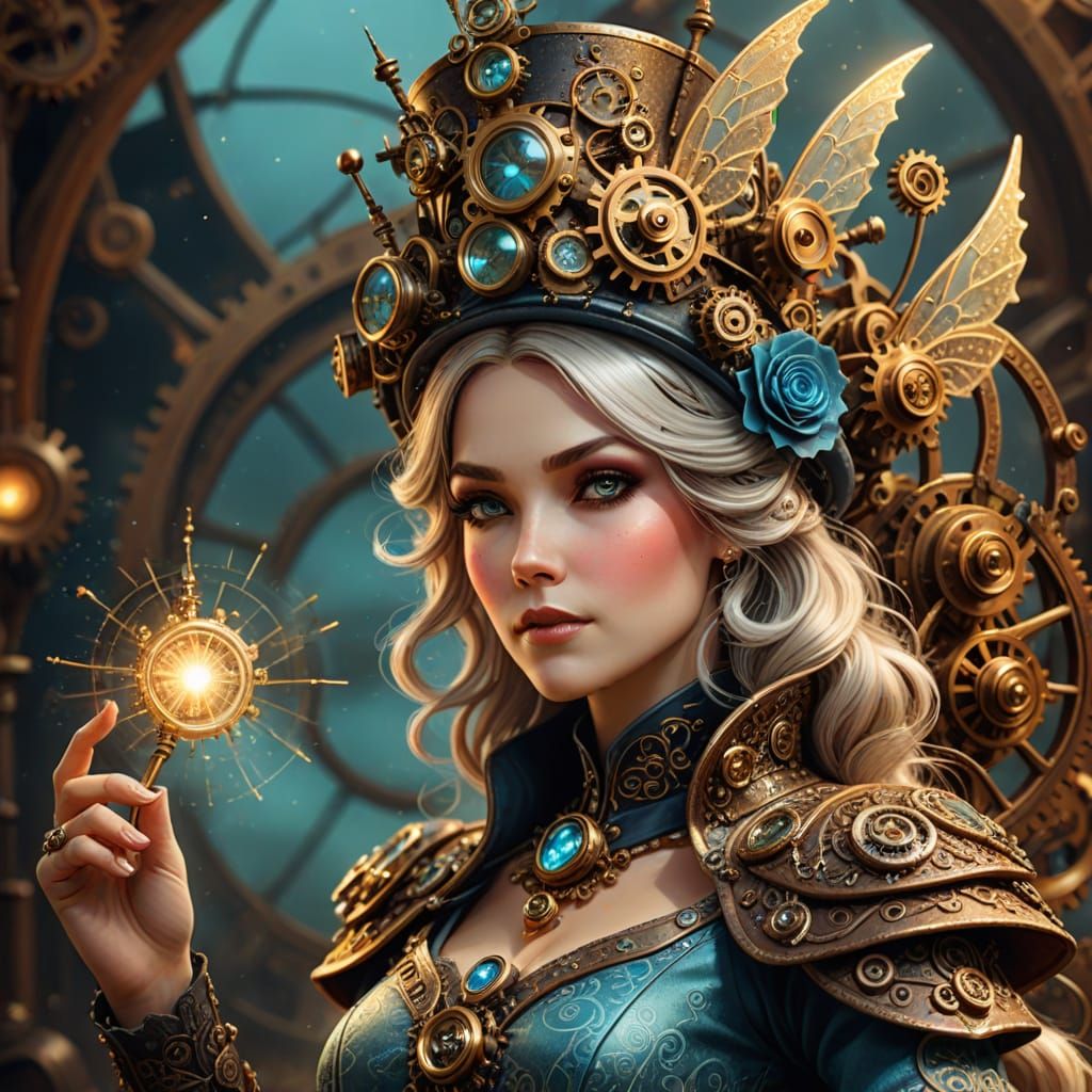 Steampunk Fairy Godmother in Intricate Details