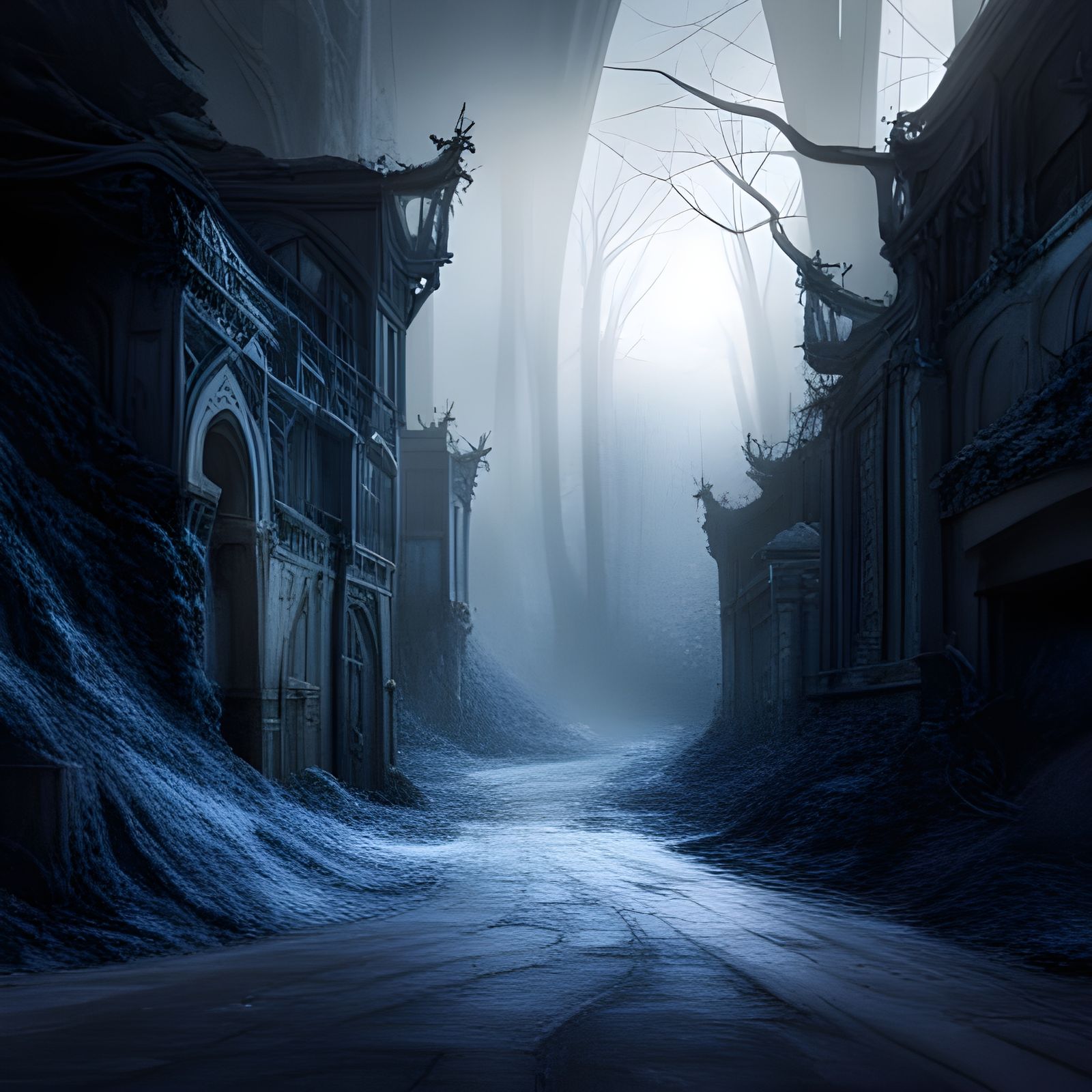 Epic Dark Passageway in Forest: Digital Matte Painting