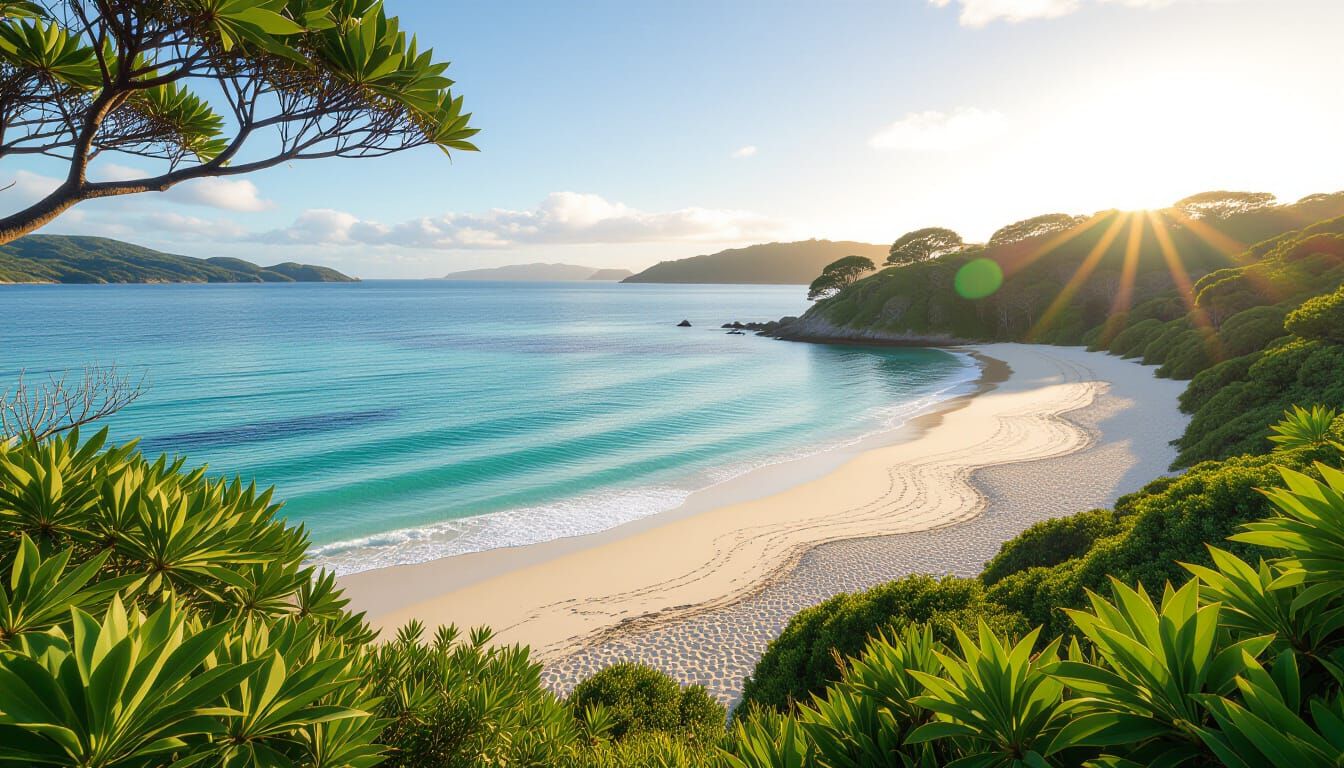Oneroa Beach Golden Hour: Stunning New Zealand Landscape