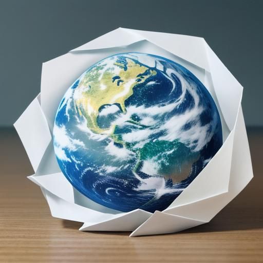 Moon Watches Final Moments: Origami Papercraft Style