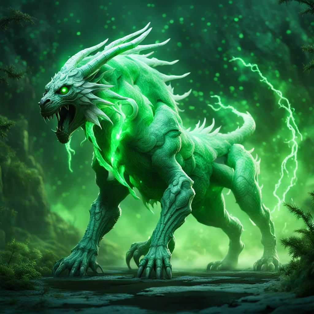 Glowing Mythical Creature in Fantasy Concept Art