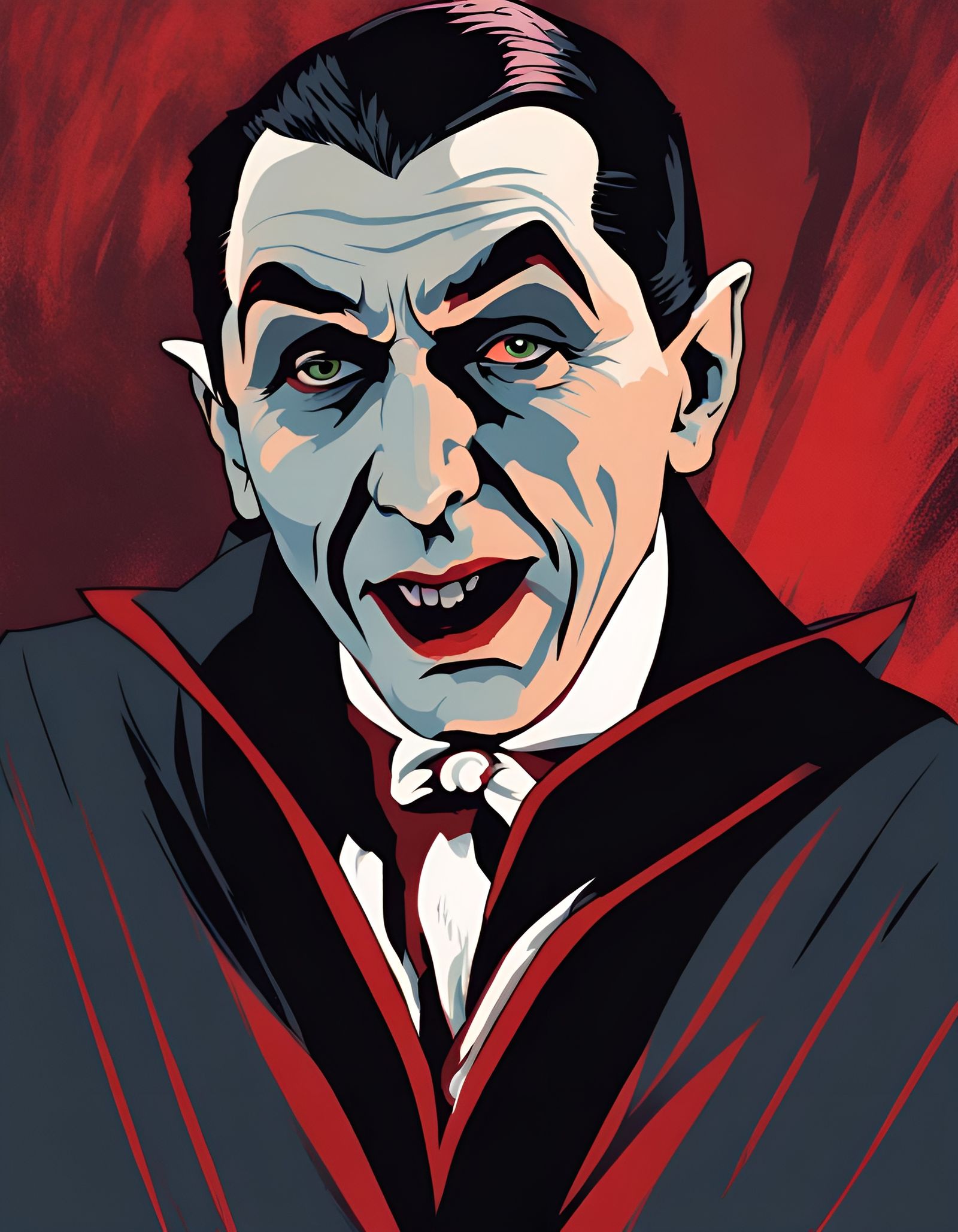 Rotoscoped Portrait of Dracula as Bela Lugosi