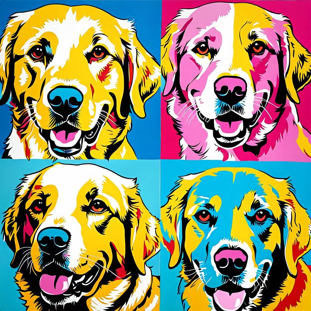 Golden Retriever in Pop Art Style