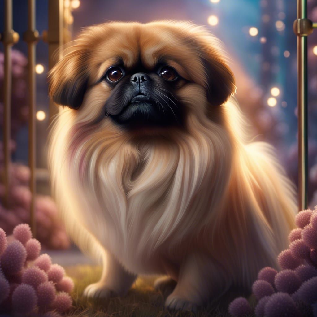 Pekingese Dog in Heaven at Rainbow Bridge