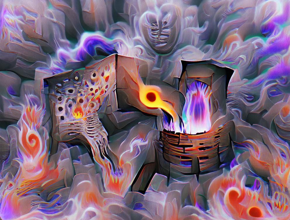 Cosmic Spirit Furnace: Souls in Fiery Reincarnation