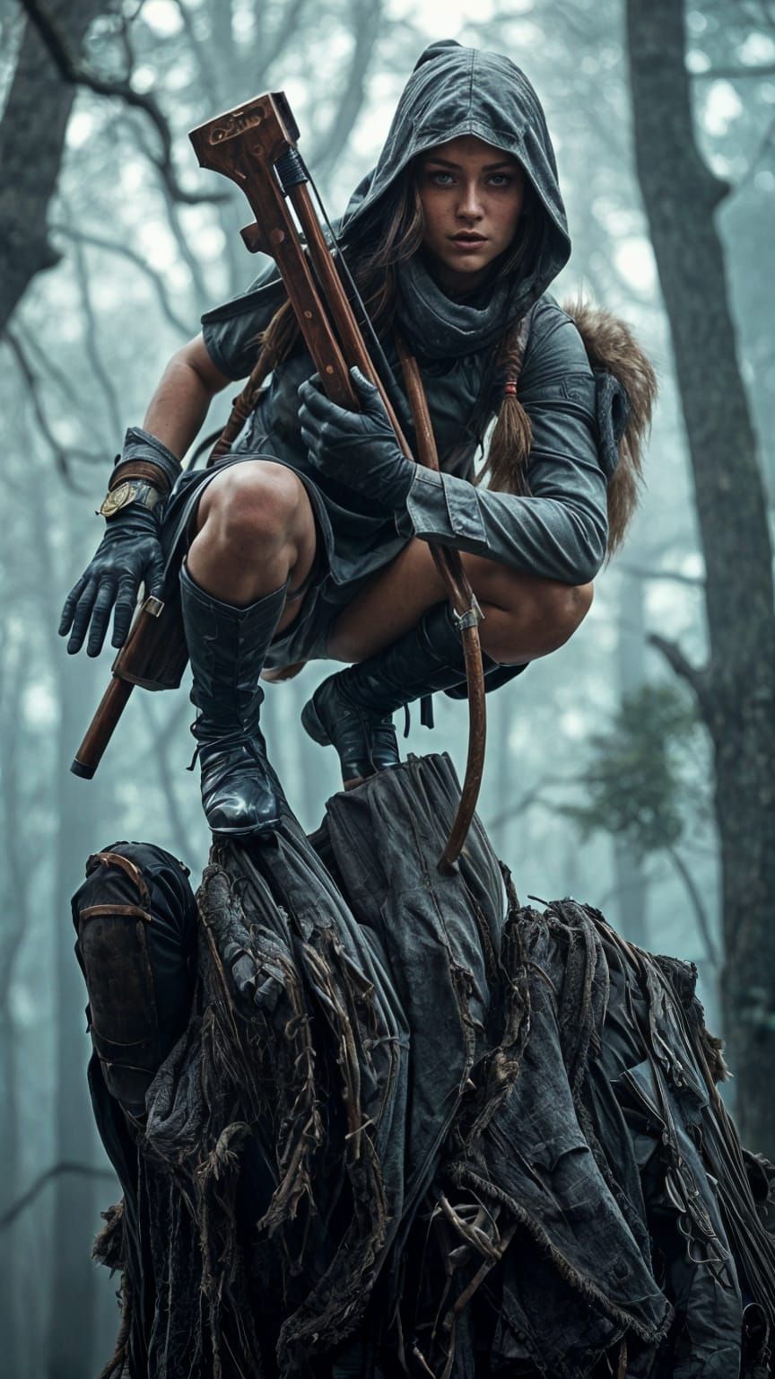 Mysterious Huntress in the Wilderness