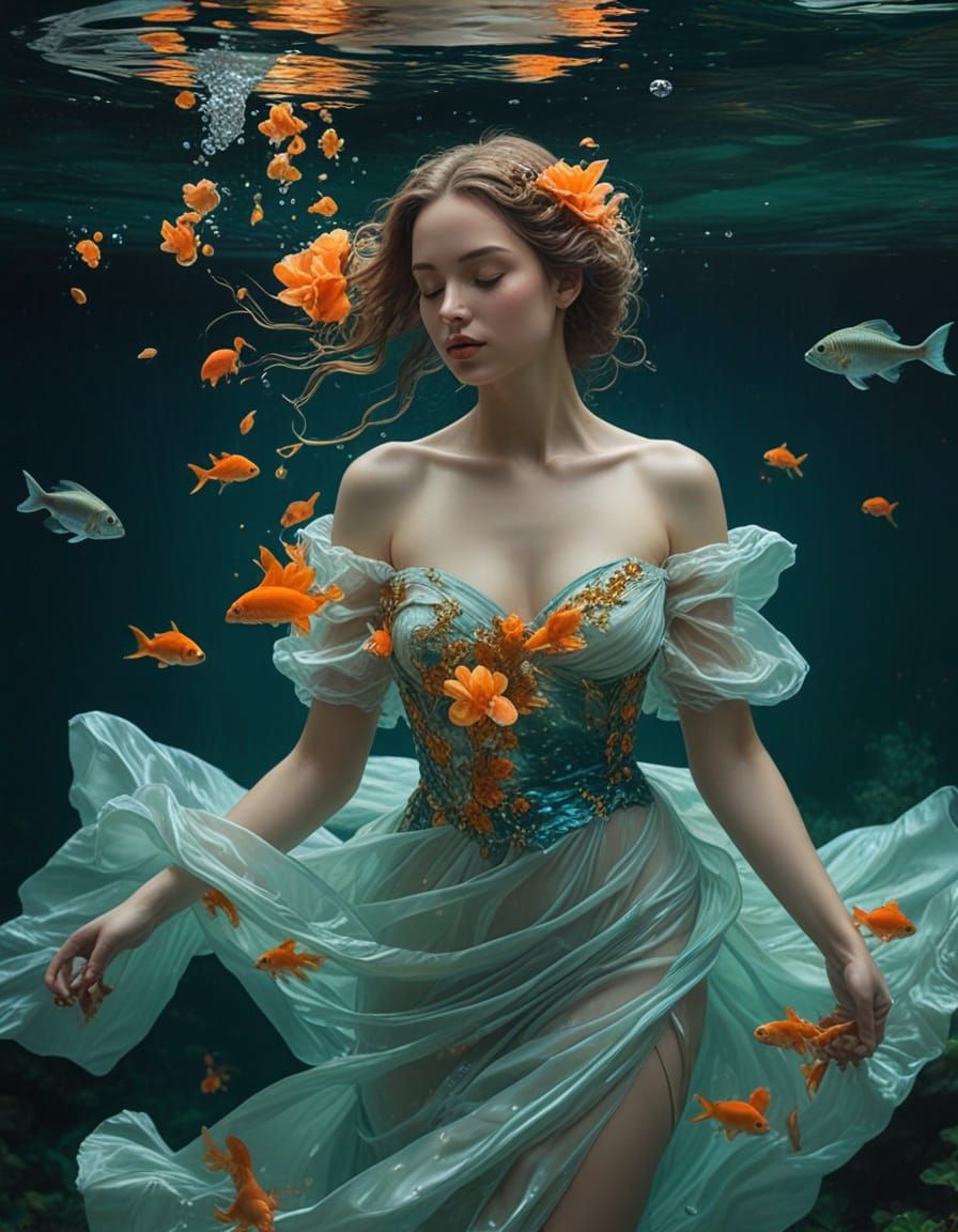 Ethereal Underwater Scene in a Dreamlike Aesthetic