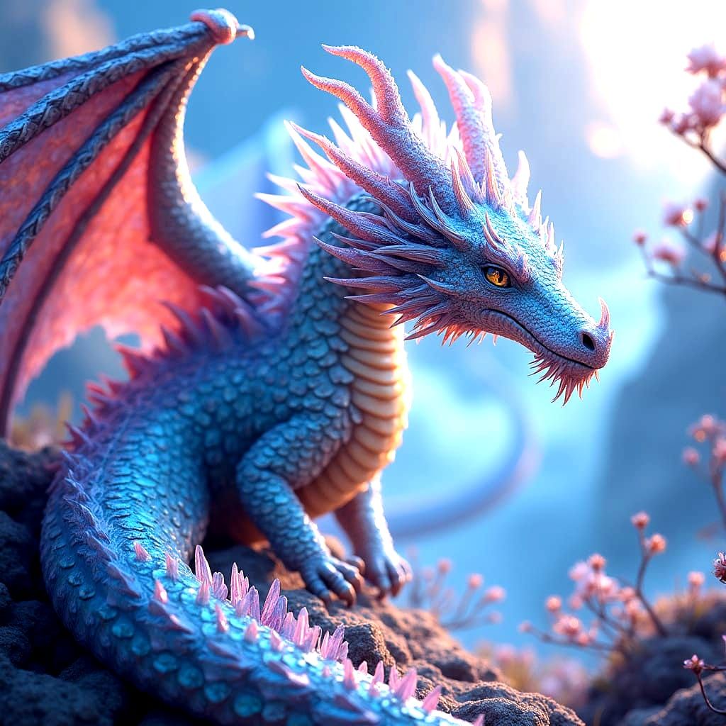 Fantasy Dragon with Crystal Scales