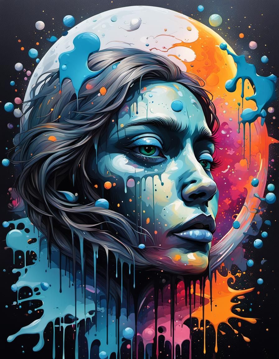 Transparent Moon Graffiti Art Unveiling Mysteries