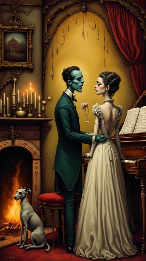 Quirky Aria: Tim Burton-esque Parlor Scene