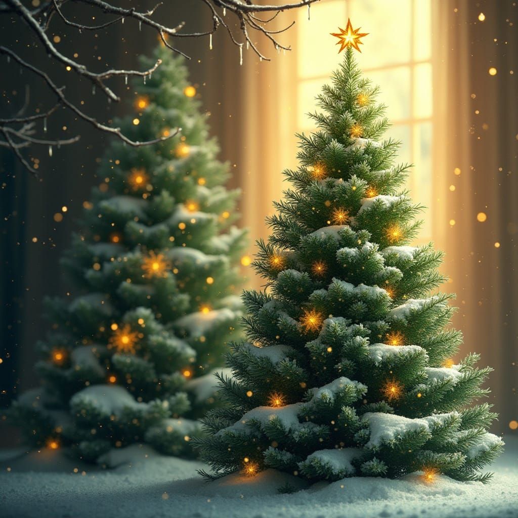 Magical Christmas Tree in Vibrant Lush Green