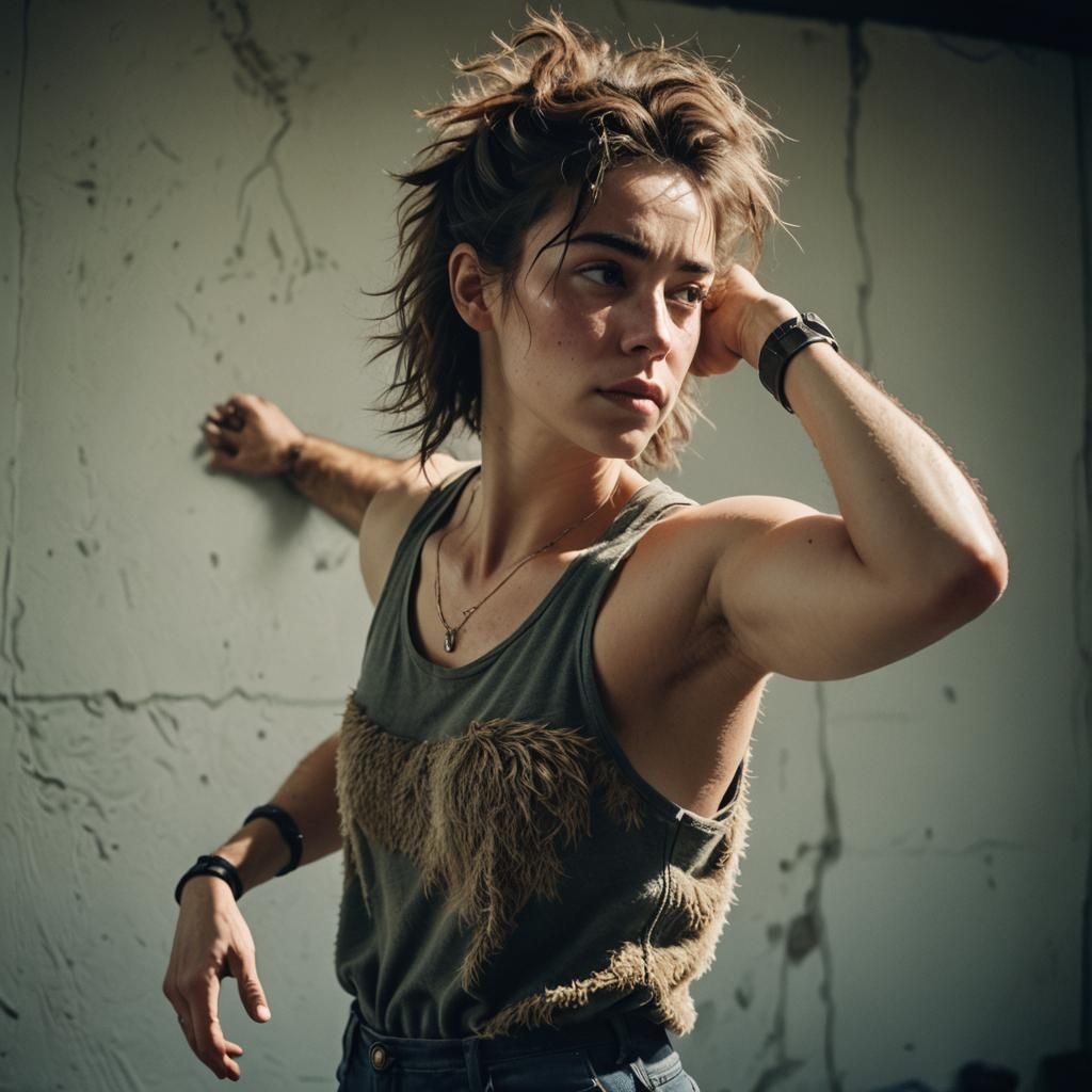 Girl with Hairy Arms: Cinematic Film Still