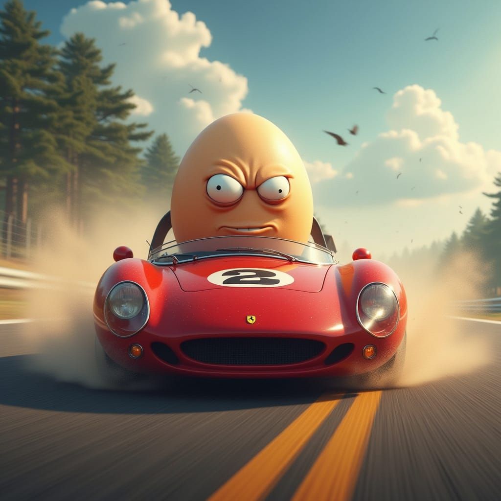 Angry Egg Races LeMans Red Ferrari
