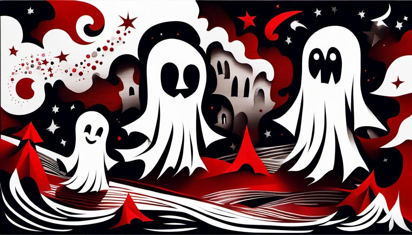 Uncanny Cubism: Three Ghosts with Tattered Doll