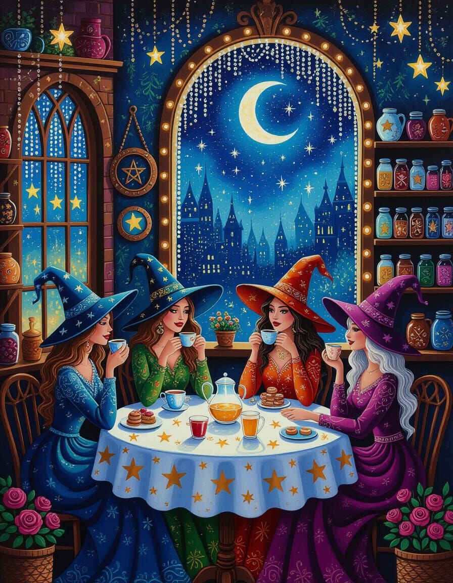 Mystical Boho Cafe Aura with Fairy Lights